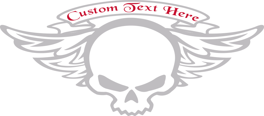 Winged Skull Graphic Design Style WSK